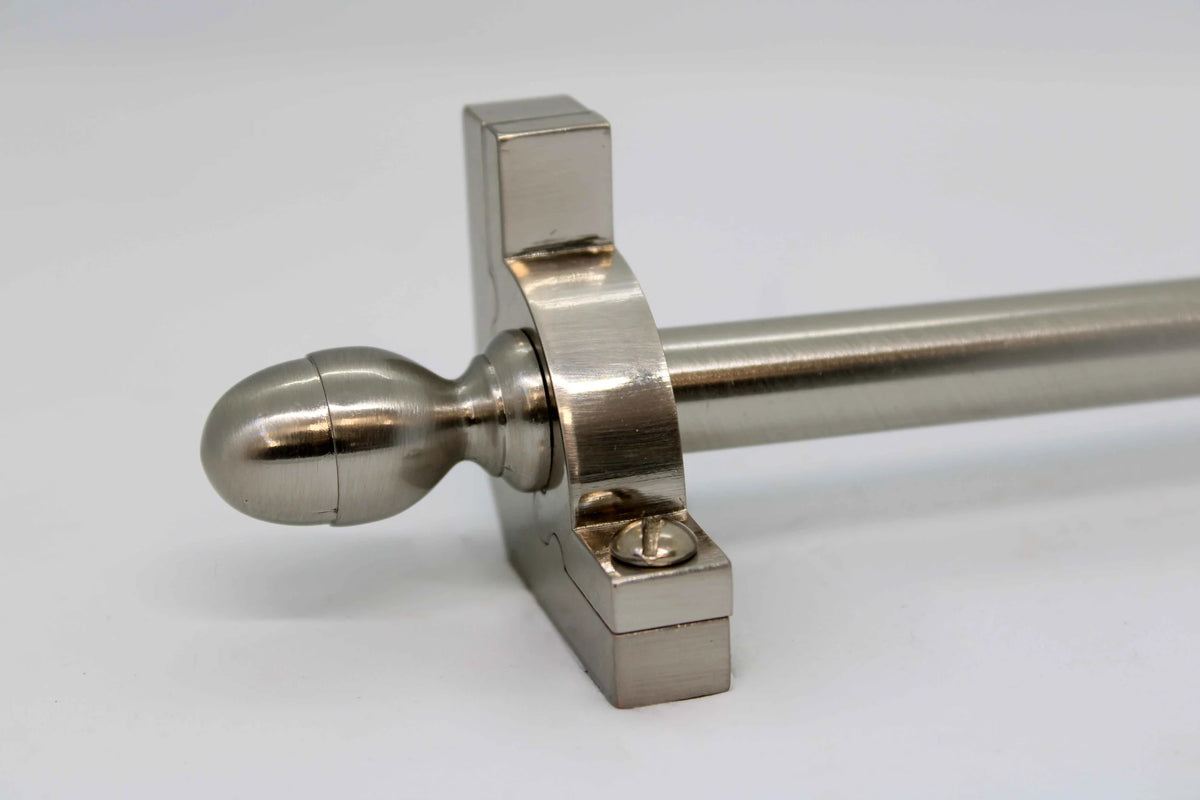 Princes Metal Chateau stair rod — Satin Nickel finish with Acorn finial