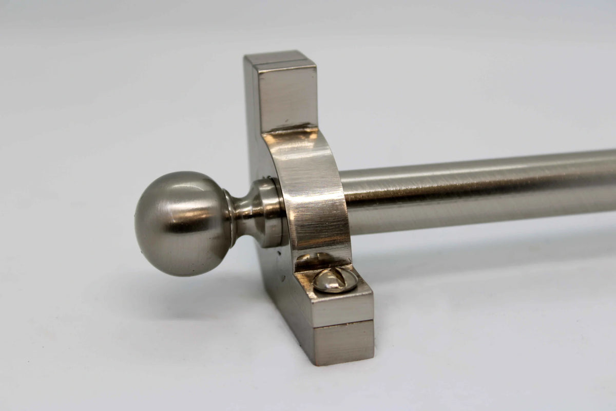 Princes Metal Chateau stair rod — Satin Nickel finish with Ball finial