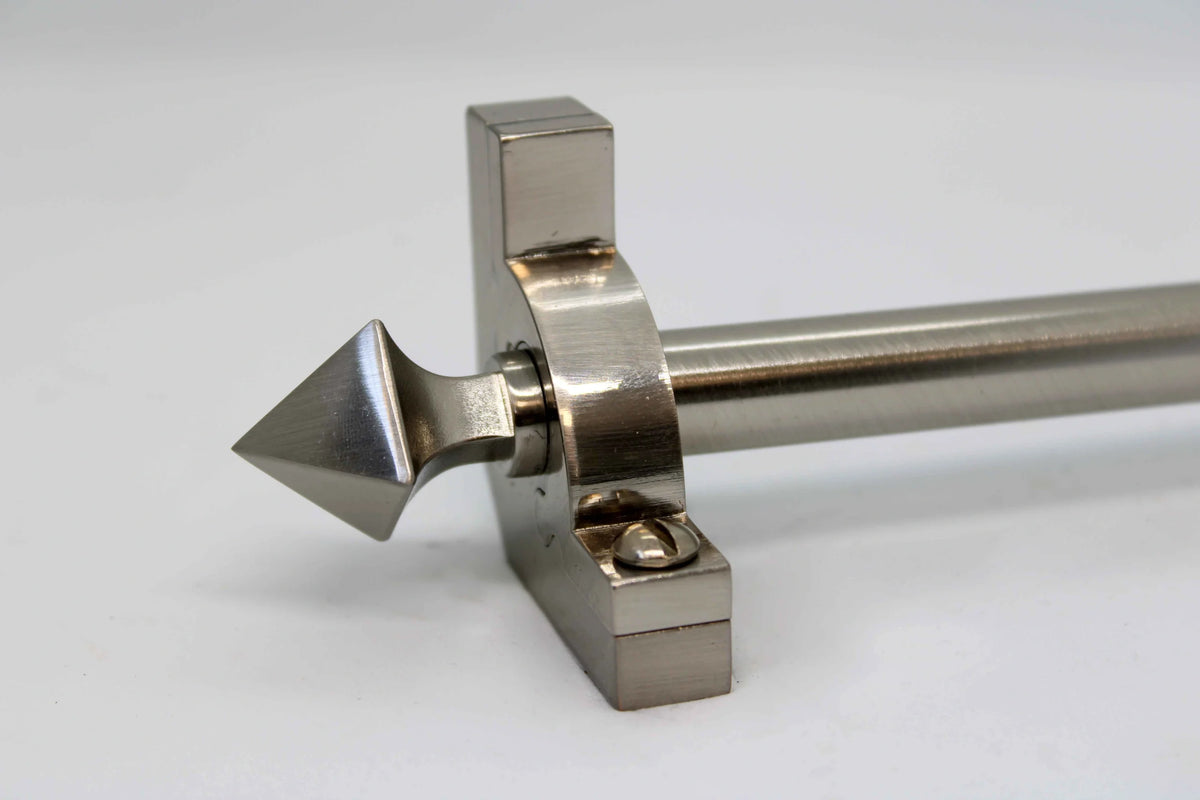 Princes Metal Chateau stair rod — Satin Nickel finish with Pyramid finial