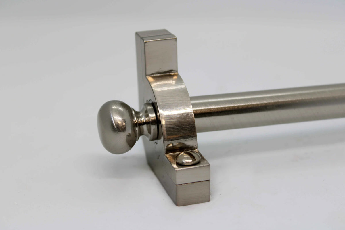 Princes Metal Chateau stair rod — Satin Nickel finish with Round finial