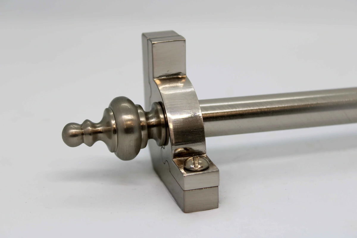 Princes Metal Chateau stair rod — Satin Nickel finish with Urn finial