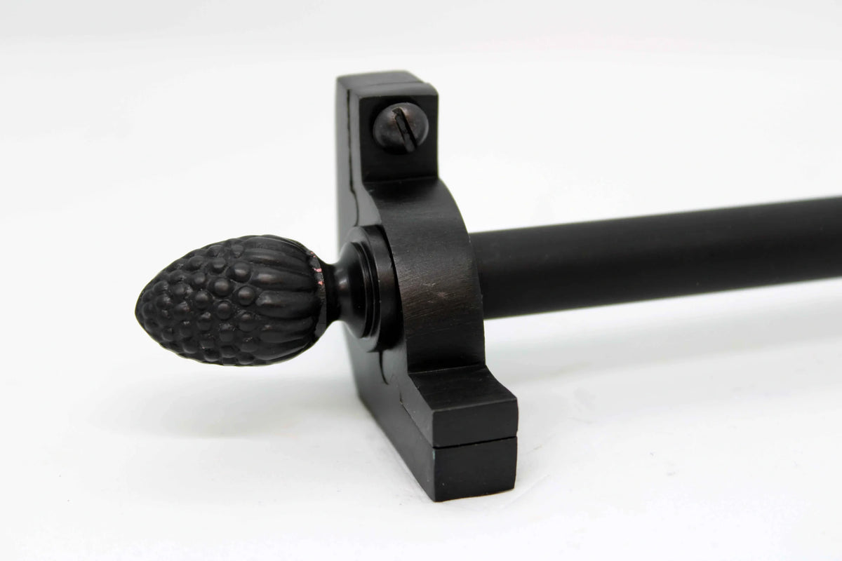 Princes Metal Chateau stair rod — Wrought Iron finish with Pine finial