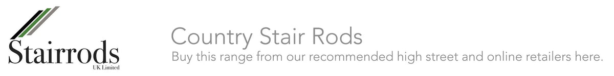 Country Arran Plain 1/2 inch (12mm) Stair Rods option and fitting detail — supplier photography