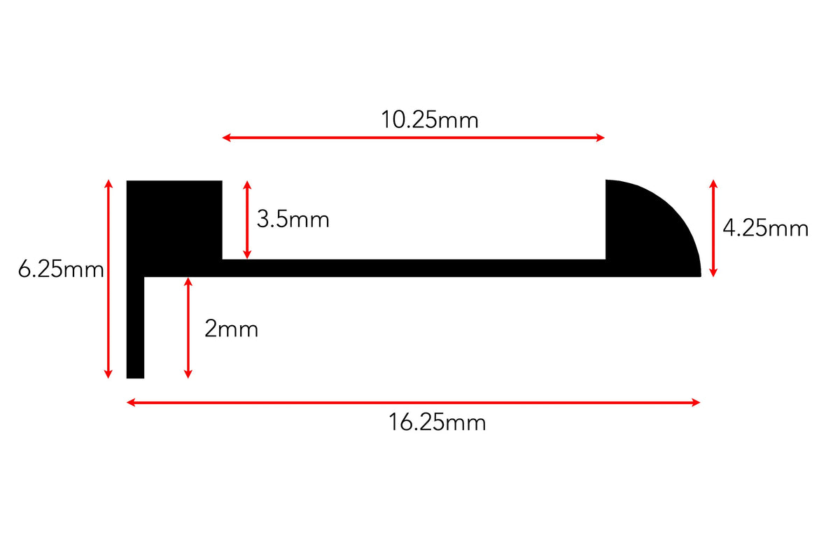 AF verified | Ali Tramline End Profile 3mm silhouette