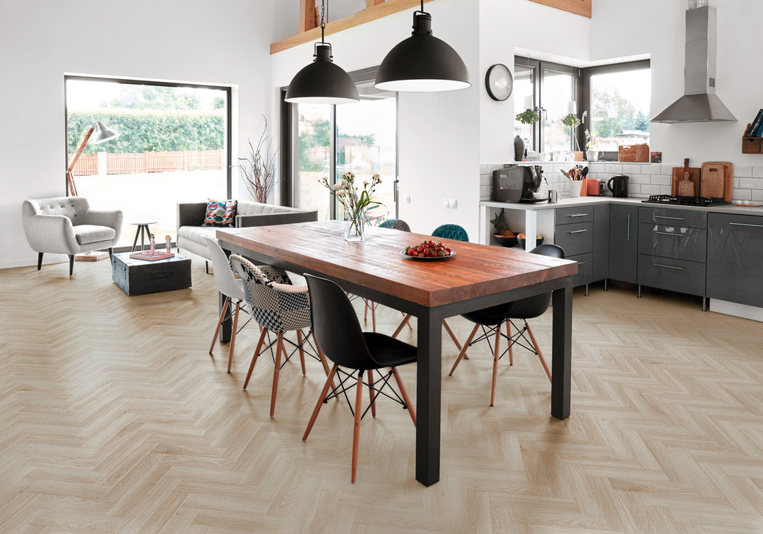 Luvanto Click+ Herringbone (1.43 m²) – Latte Oak
