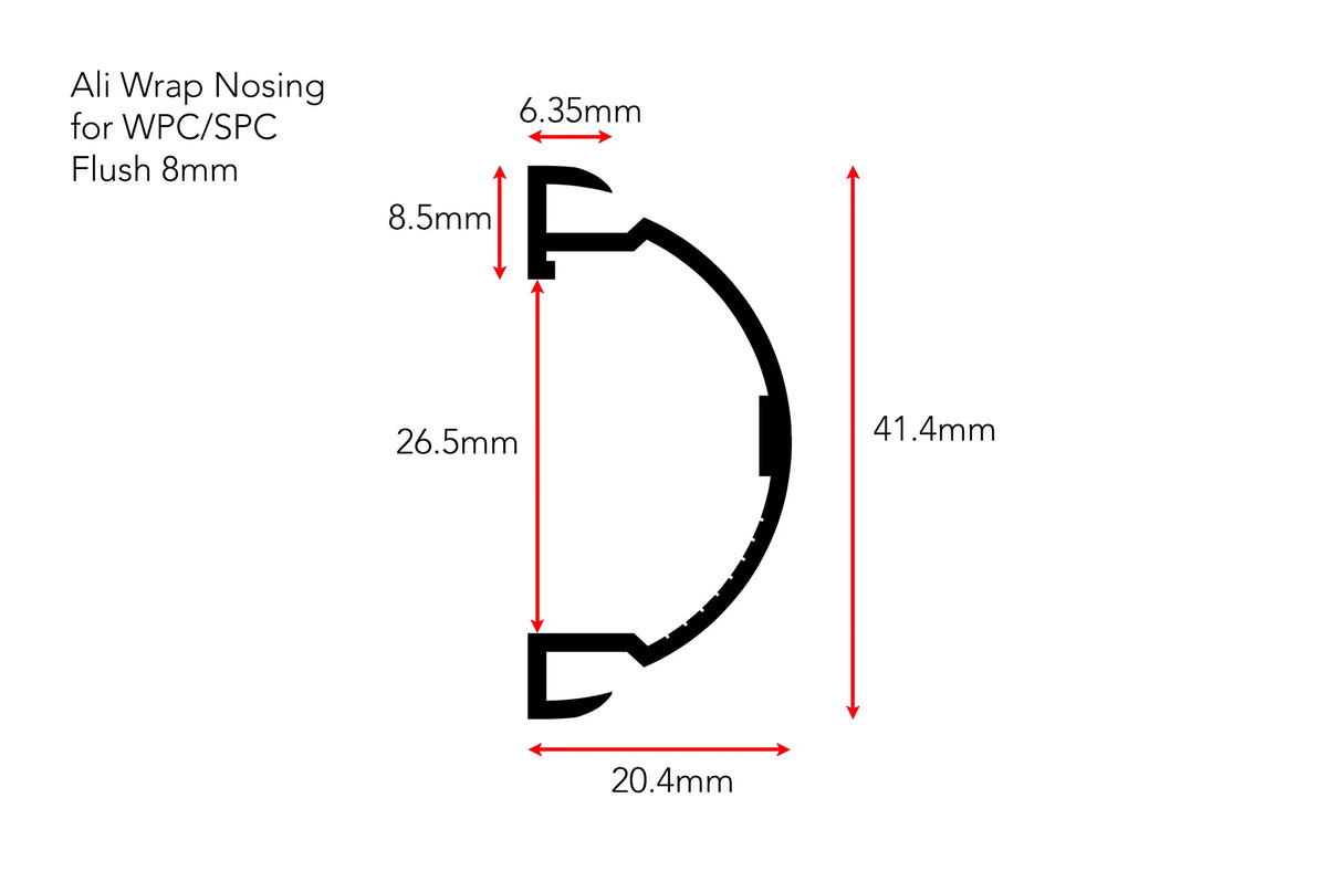 AF verified | Ali Wrap Nosing Flush 8mm profile silhouette