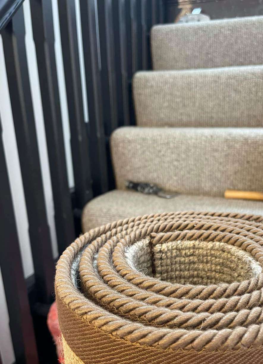 Easybind supplier product imagery showing carpet edging in a fitted setting. Exact size and finish are stated in the product title.