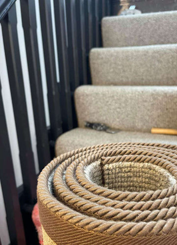 Easybind supplier product imagery showing carpet edging in a fitted setting. Exact size and finish are stated in the product title.