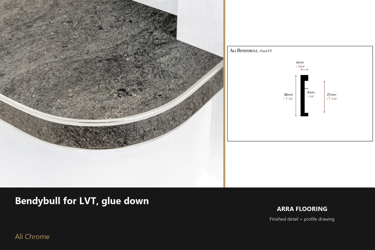 Ali BendyBull for LVT — Ali Chrome finish — profile and section detail