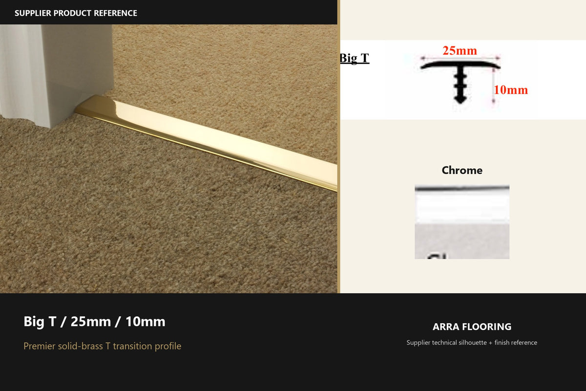 Premier Big T / 25mm / 10mm — Chrome — profile and finish reference