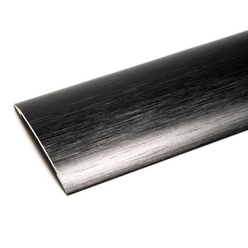 Max Reflections Coverstrip in brushed black finish, 38mm stick-down flooring accessory for seamless laminate or LVT transitions.