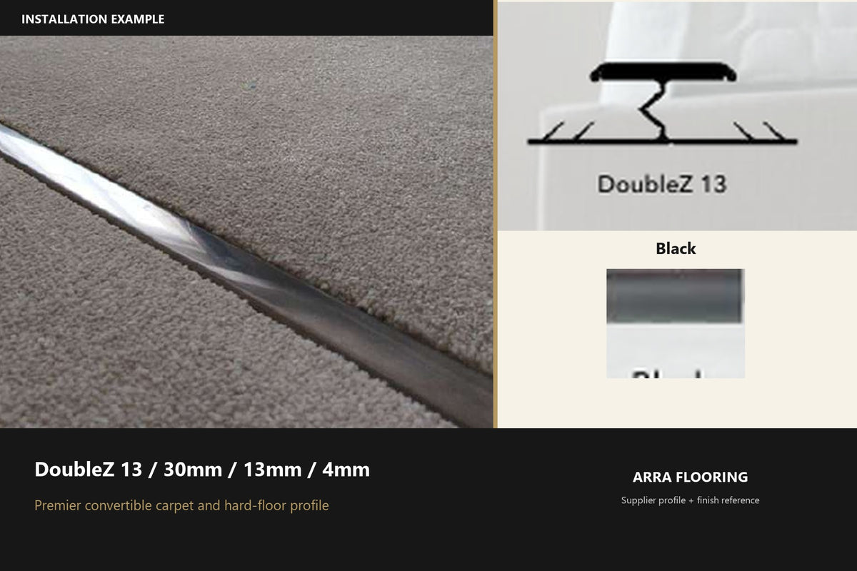 Premier DoubleZ 13 / 30mm / 13mm / 4mm — Black — profile and finish reference