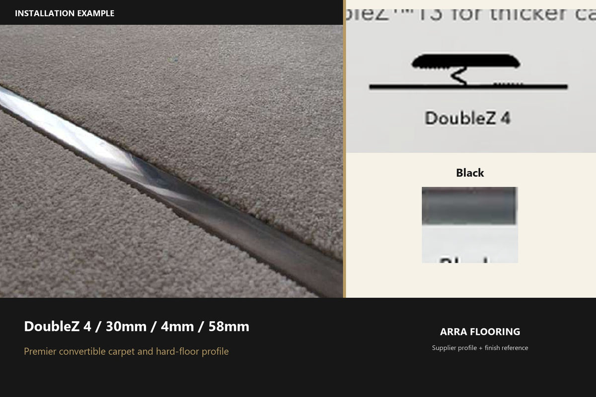 Premier DoubleZ 4 / 30mm / 4mm / 58mm — Black — profile and finish reference