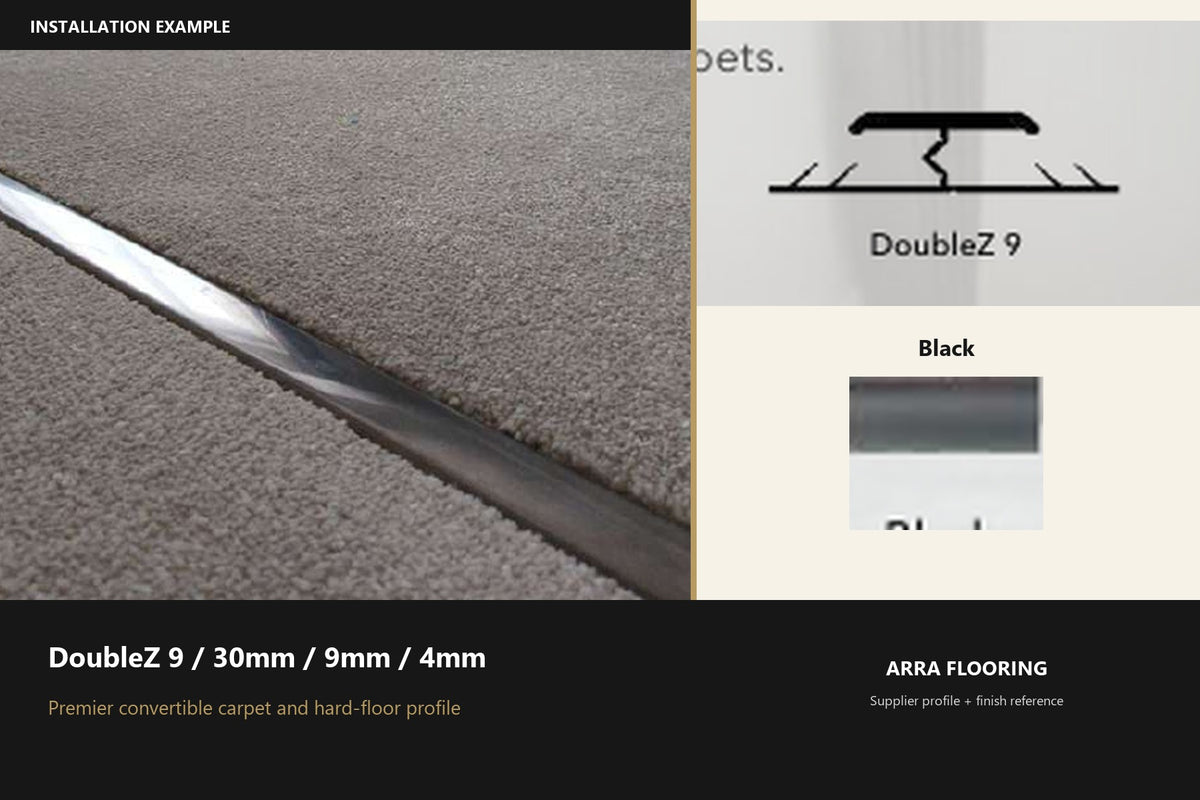 Premier DoubleZ 9 / 30mm / 9mm / 4mm — Black — profile and finish reference
