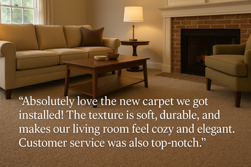 Elegant living room with soft, durable carpet installation