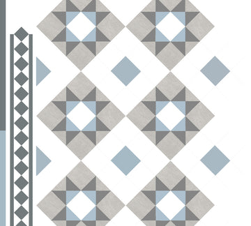 J2 Flooring Victorian back fill tiles shown around a bordered design