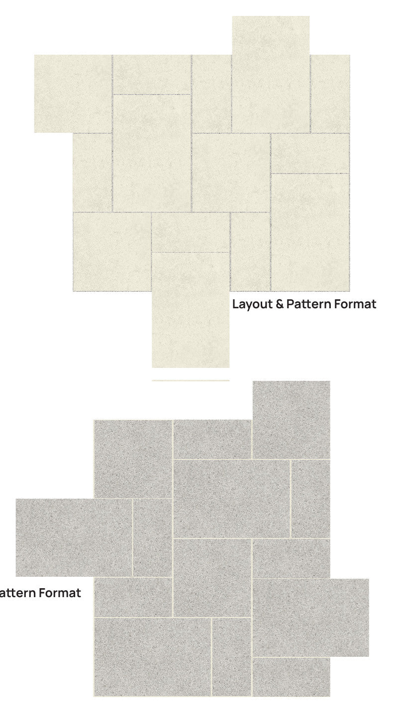 J2 Flooring Random Stone cream and greystone layout examples