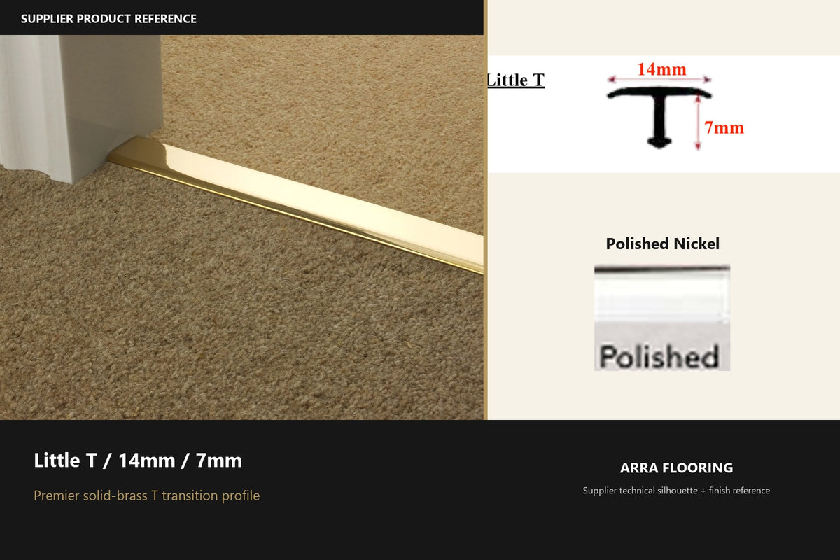 Premier Little T / 14mm / 7mm — Polished Nickel — profile and finish reference