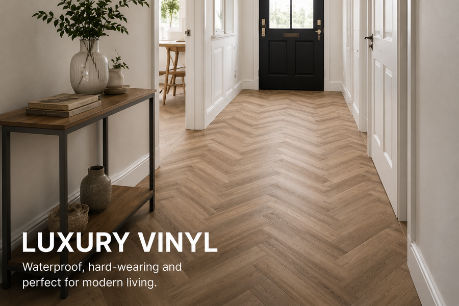 Luxury vinyl tile flooring in a contemporary interior