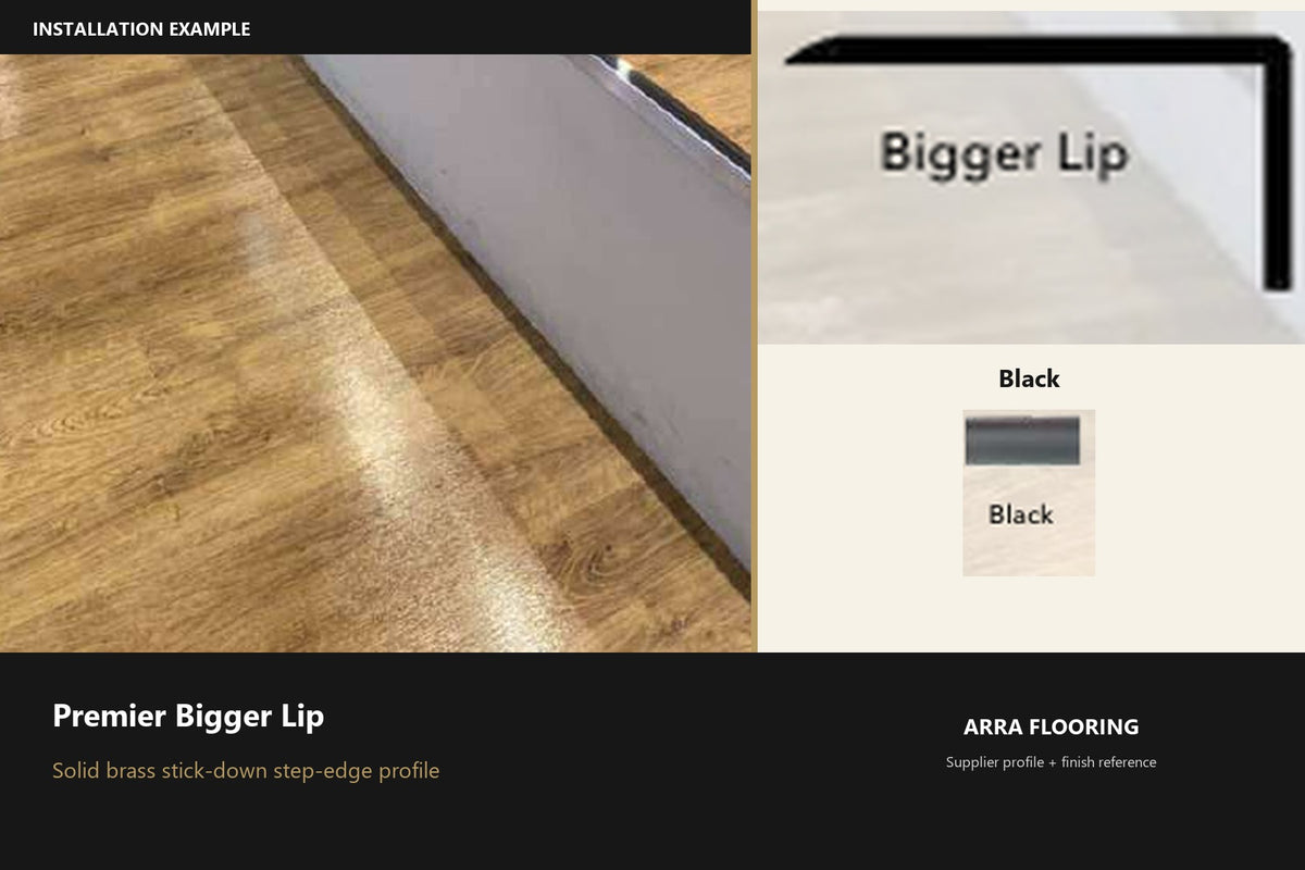 Premier Bigger Lip — Black — profile and finish reference