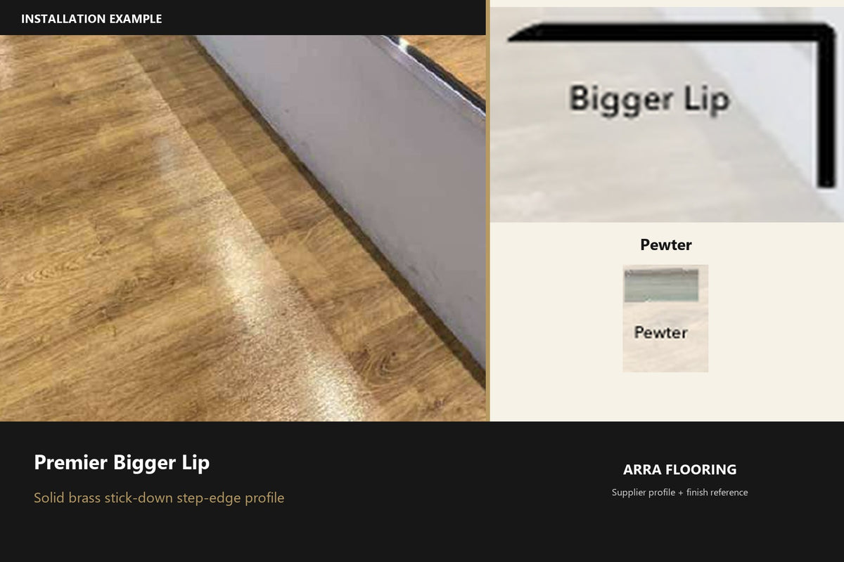 Premier Bigger Lip — Pewter — profile and finish reference