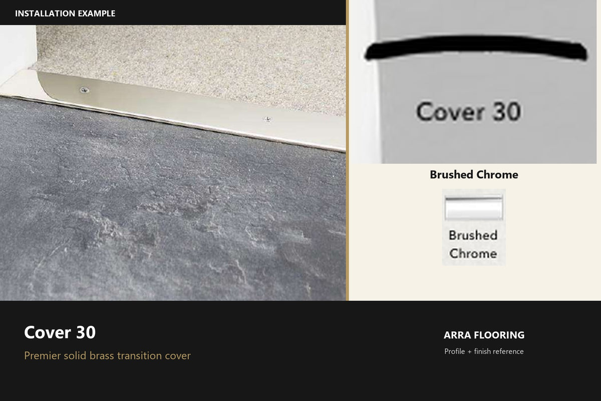 Premier Cover 30 — Brushed Chrome — profile and finish reference