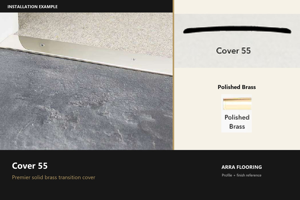 Premier Cover 55 — Polished Brass — profile and finish reference
