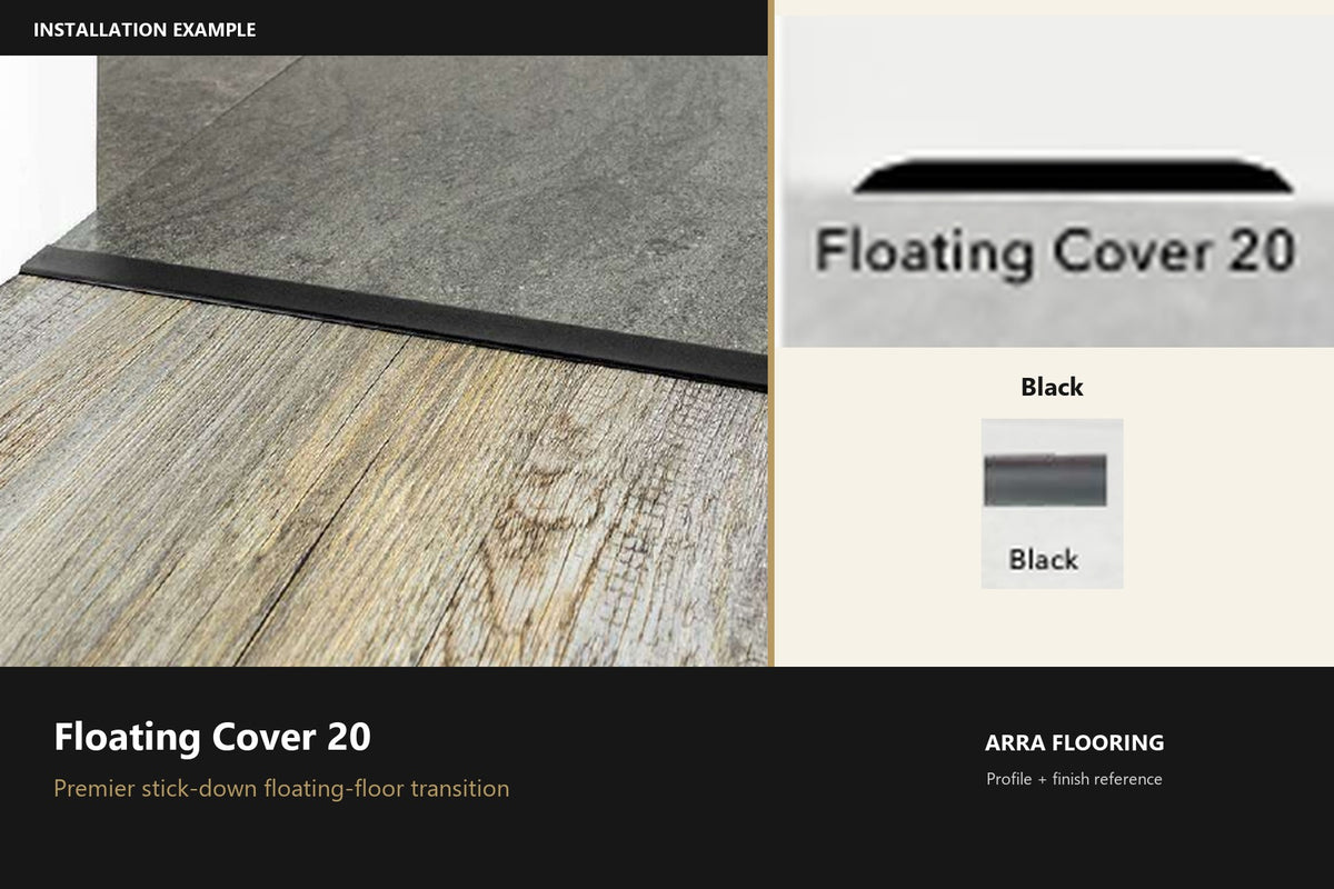 Premier Floating Cover 20 — Black — profile and finish reference