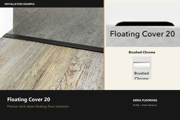 Premier Floating Cover 20 — Brushed Chrome — profile and finish reference