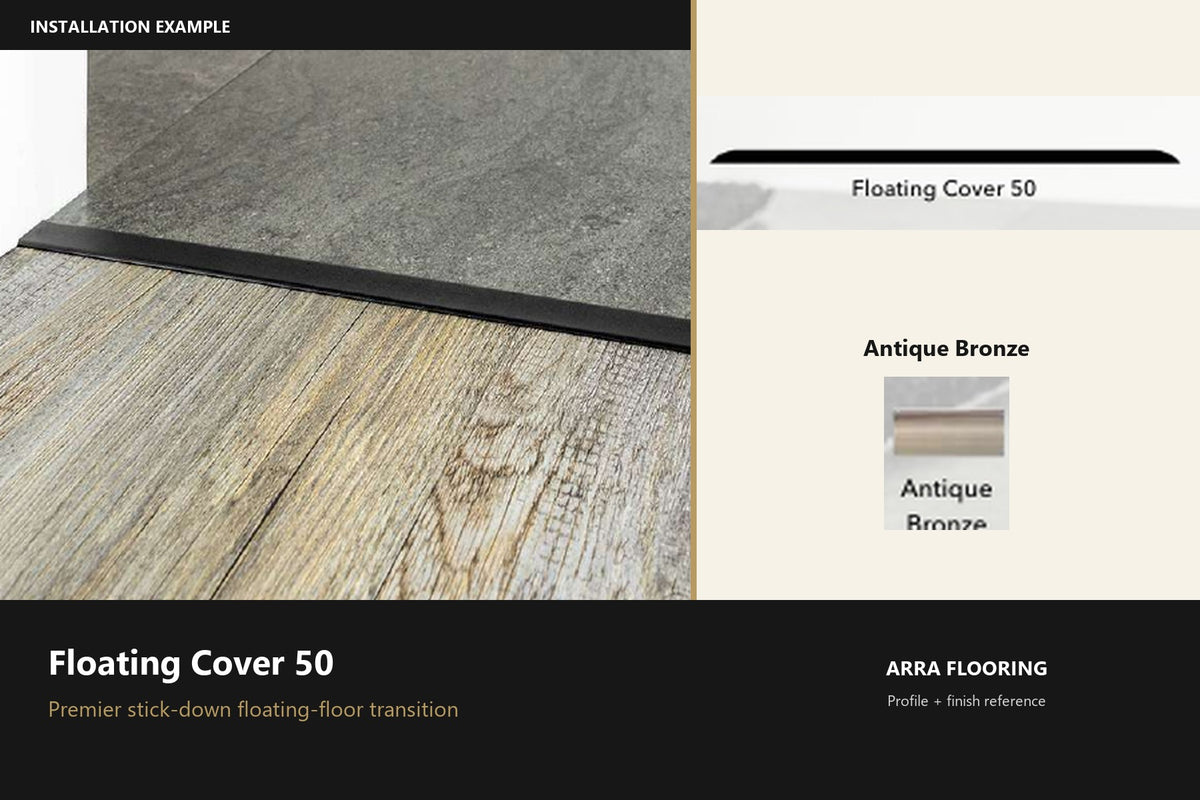 Premier Floating Cover 50 — Antique Bronze — profile and finish reference
