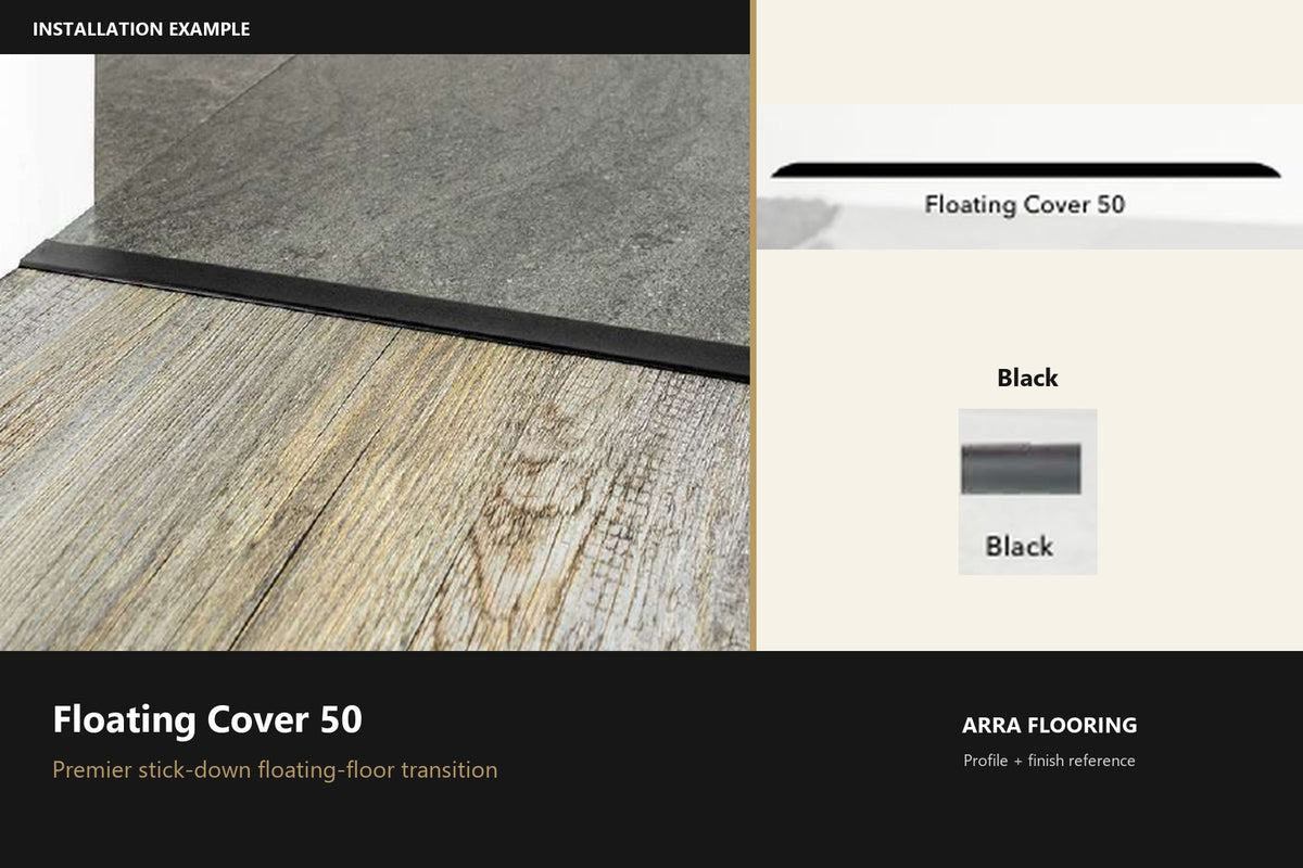 Premier Floating Cover 50 — Black — profile and finish reference