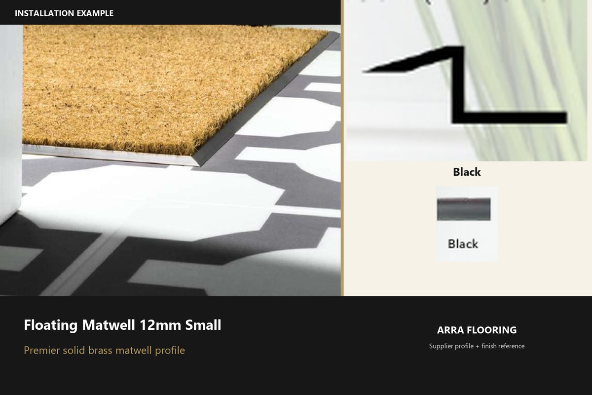 Premier Floating Matwell 12mm Small — Black — profile and finish reference