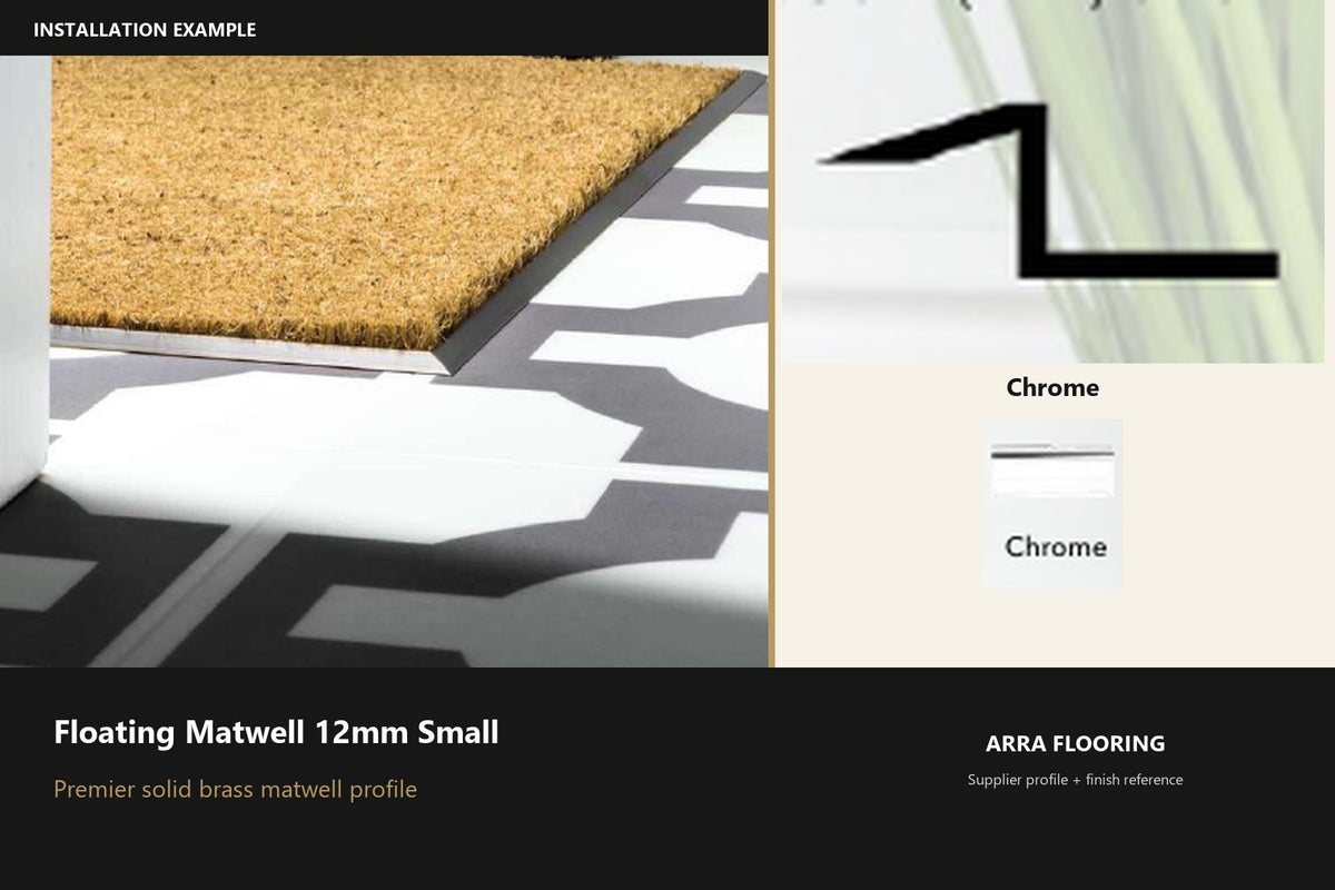 Premier Floating Matwell 12mm Small — Chrome — profile and finish reference