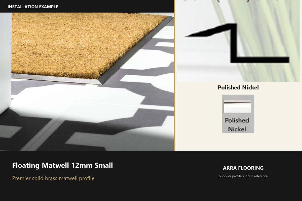 Premier Floating Matwell 12mm Small — Polished Nickel — profile and finish reference
