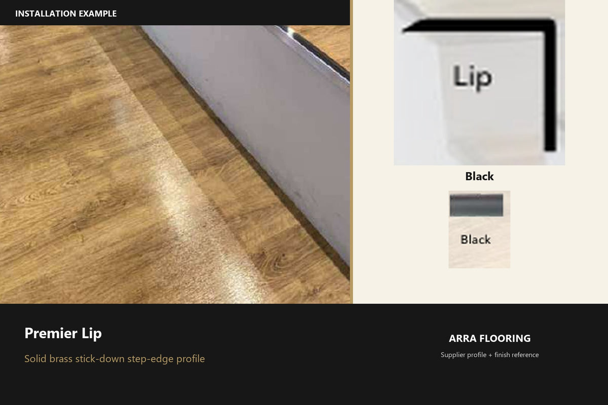 Premier Lip — Black — profile and finish reference