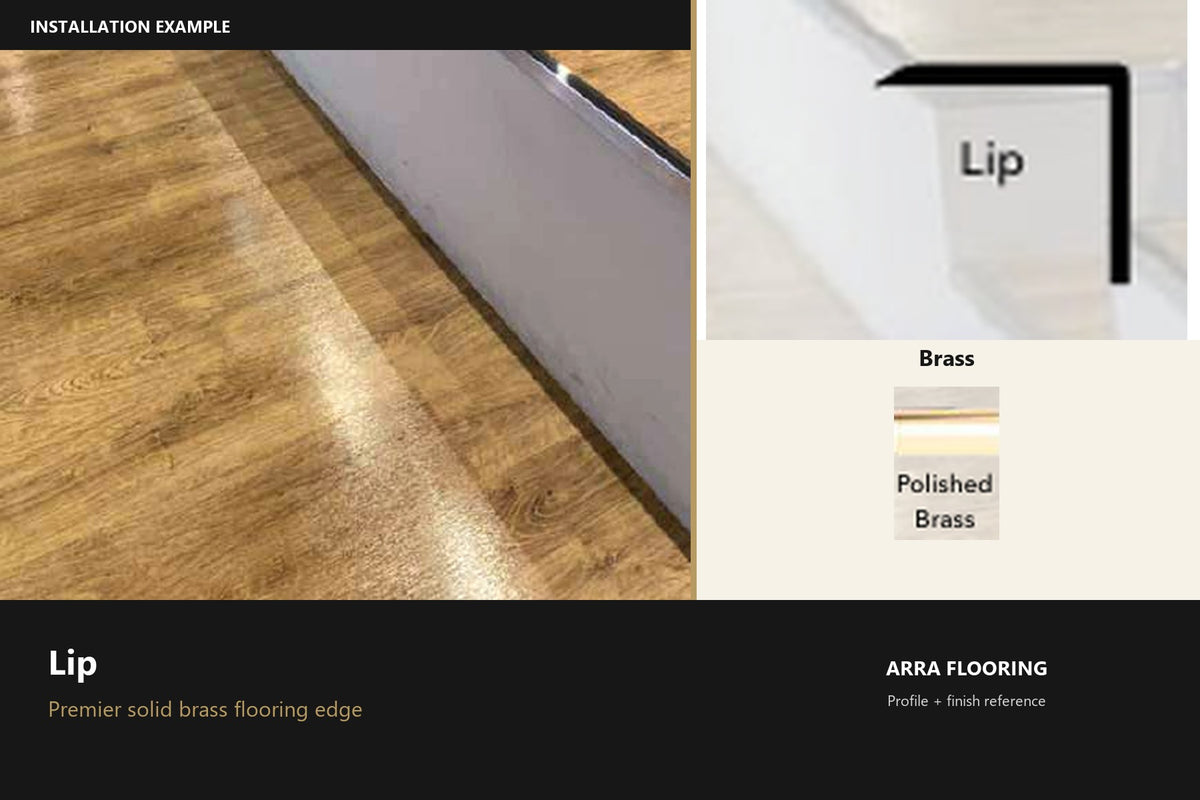 Premier Lip — Brass — profile and finish reference