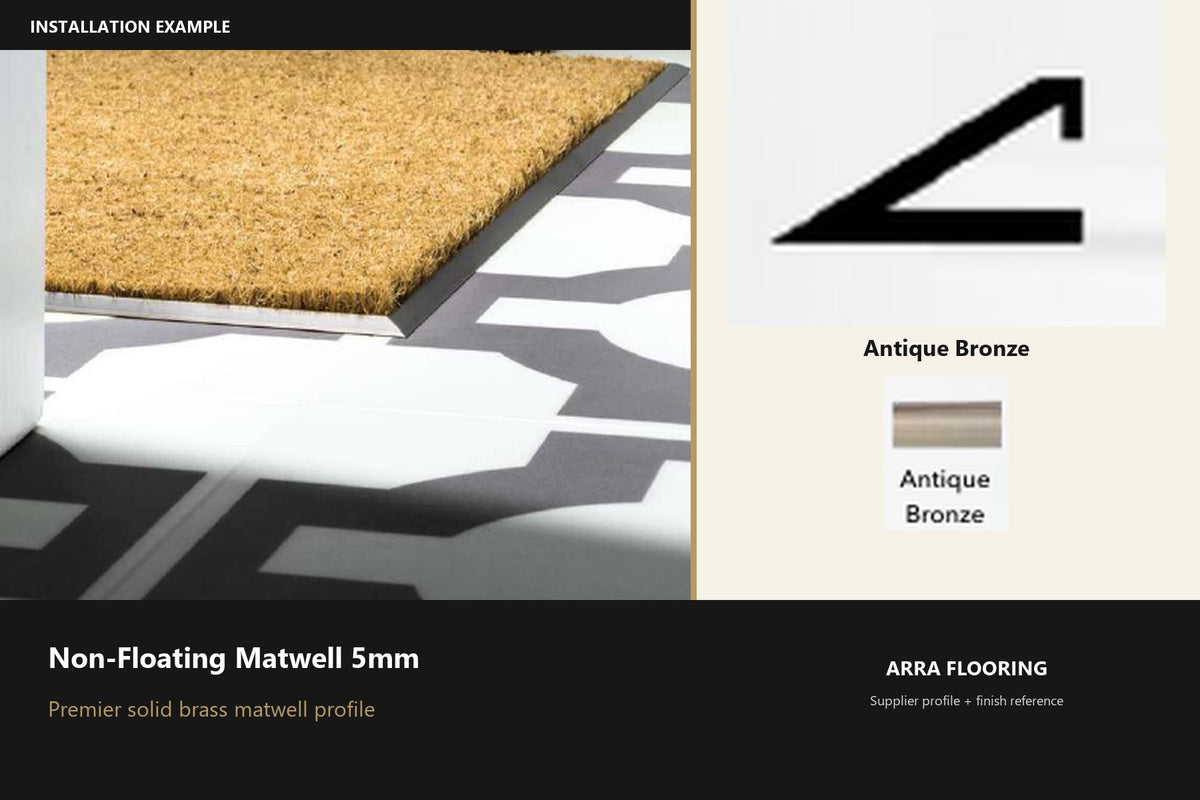 Premier Non-Floating Matwell 5mm — Antique Bronze — profile and finish reference
