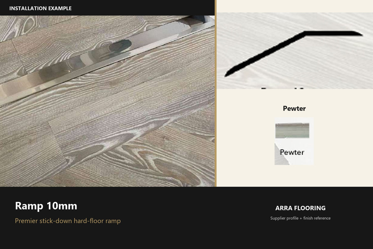 Premier Ramp 10mm — Pewter — profile and finish reference