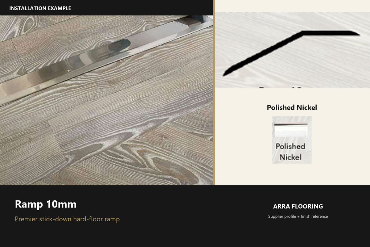 Premier Ramp 10mm — Polished Nickel — profile and finish reference