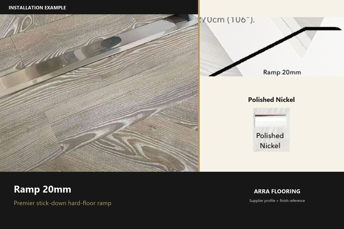Premier Ramp 20mm — Polished Nickel — profile and finish reference