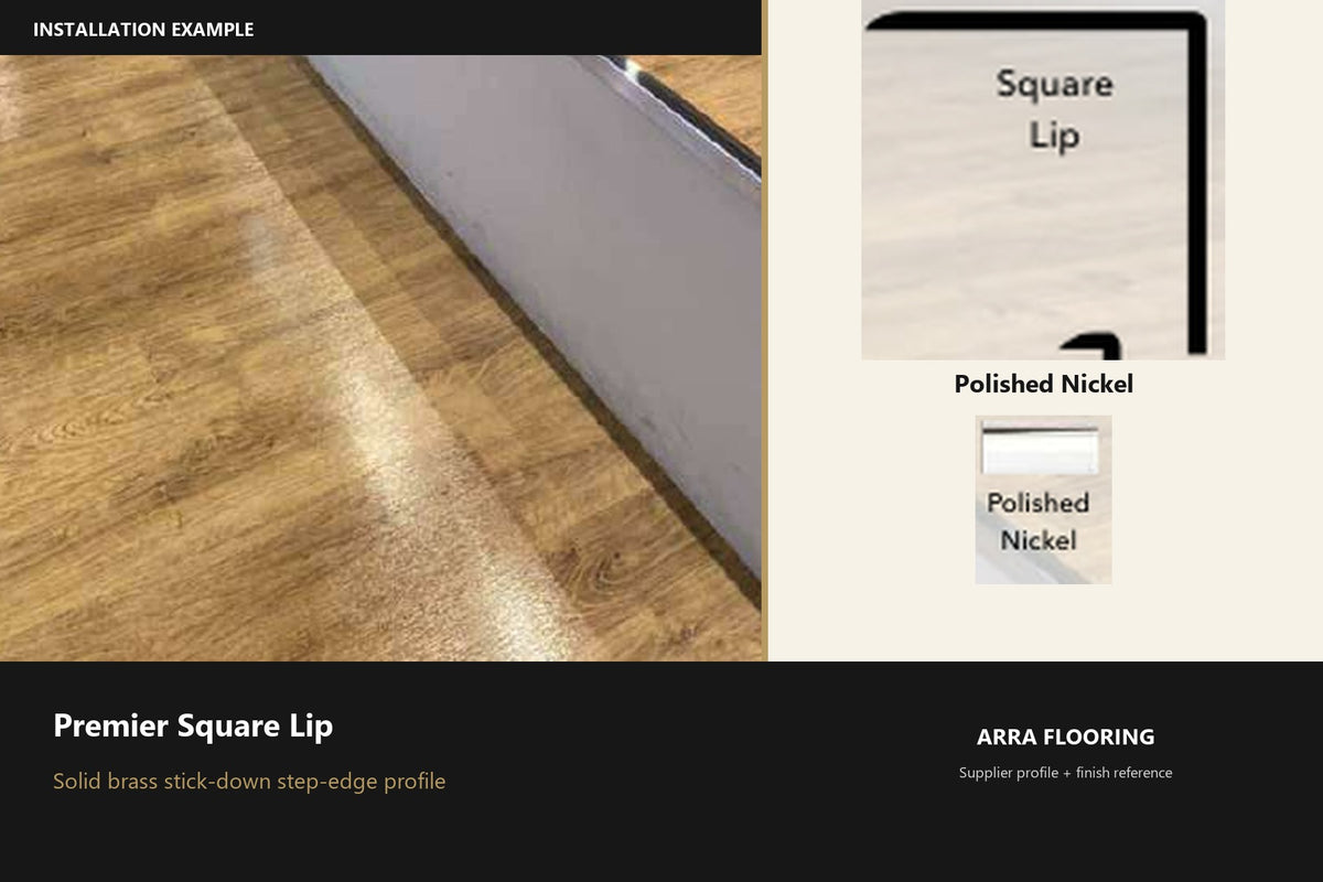 Premier Square Lip — Polished Nickel — profile and finish reference