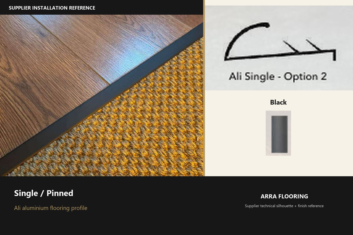 Single / Pinned — Black — profile and finish reference
