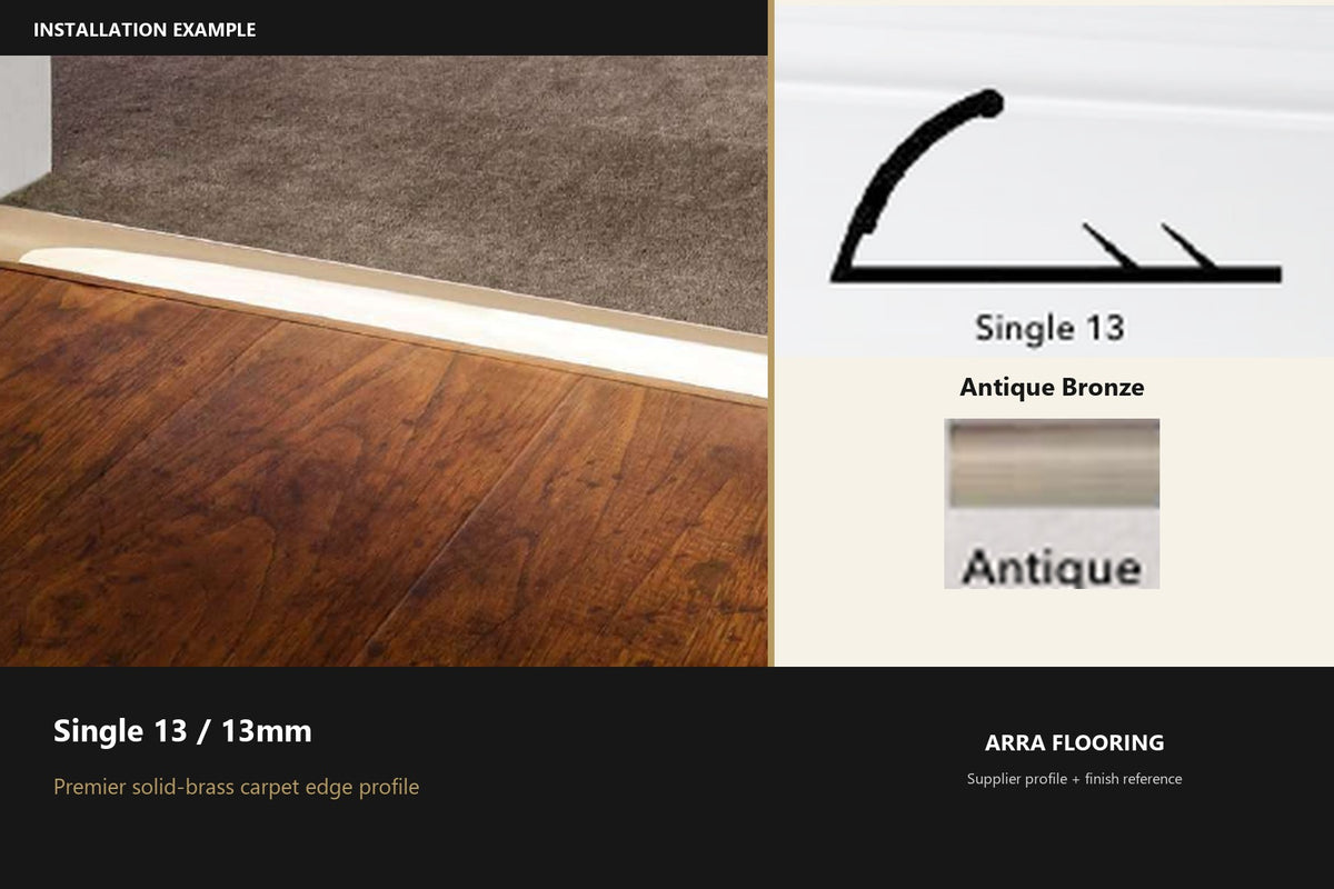 Premier Single 13 / 13mm — Antique Bronze — profile and finish reference