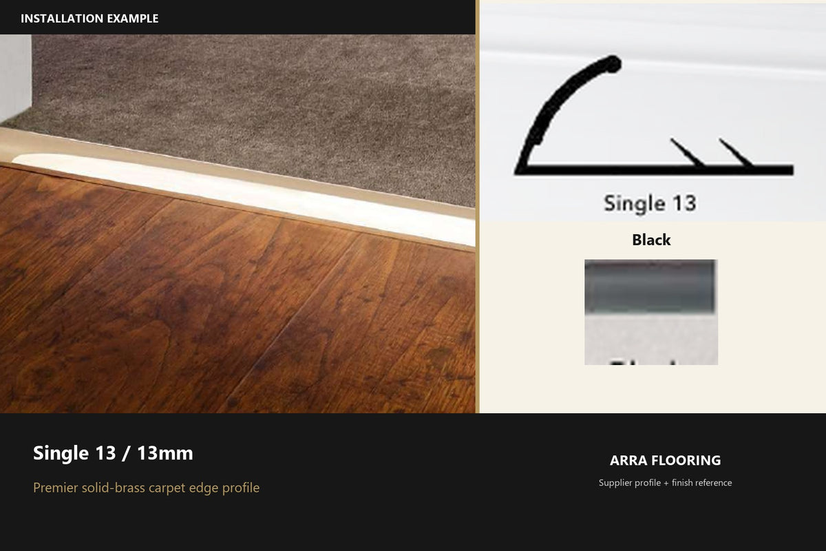 Premier Single 13 / 13mm — Black — profile and finish reference