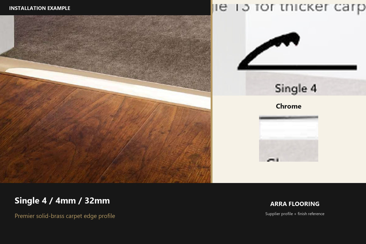Premier Single 4 / 4mm / 32mm — Chrome — profile and finish reference