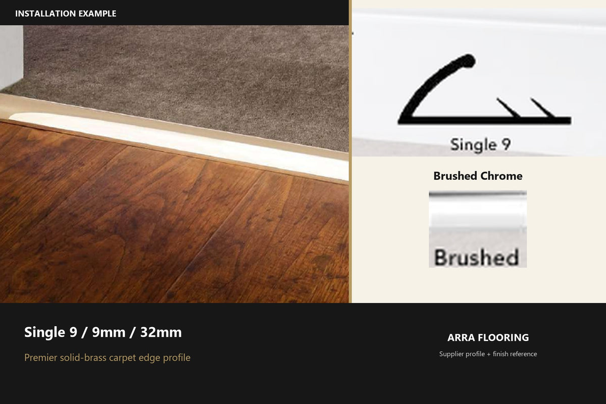 Premier Single 9 / 9mm / 32mm — Brushed Chrome — profile and finish reference