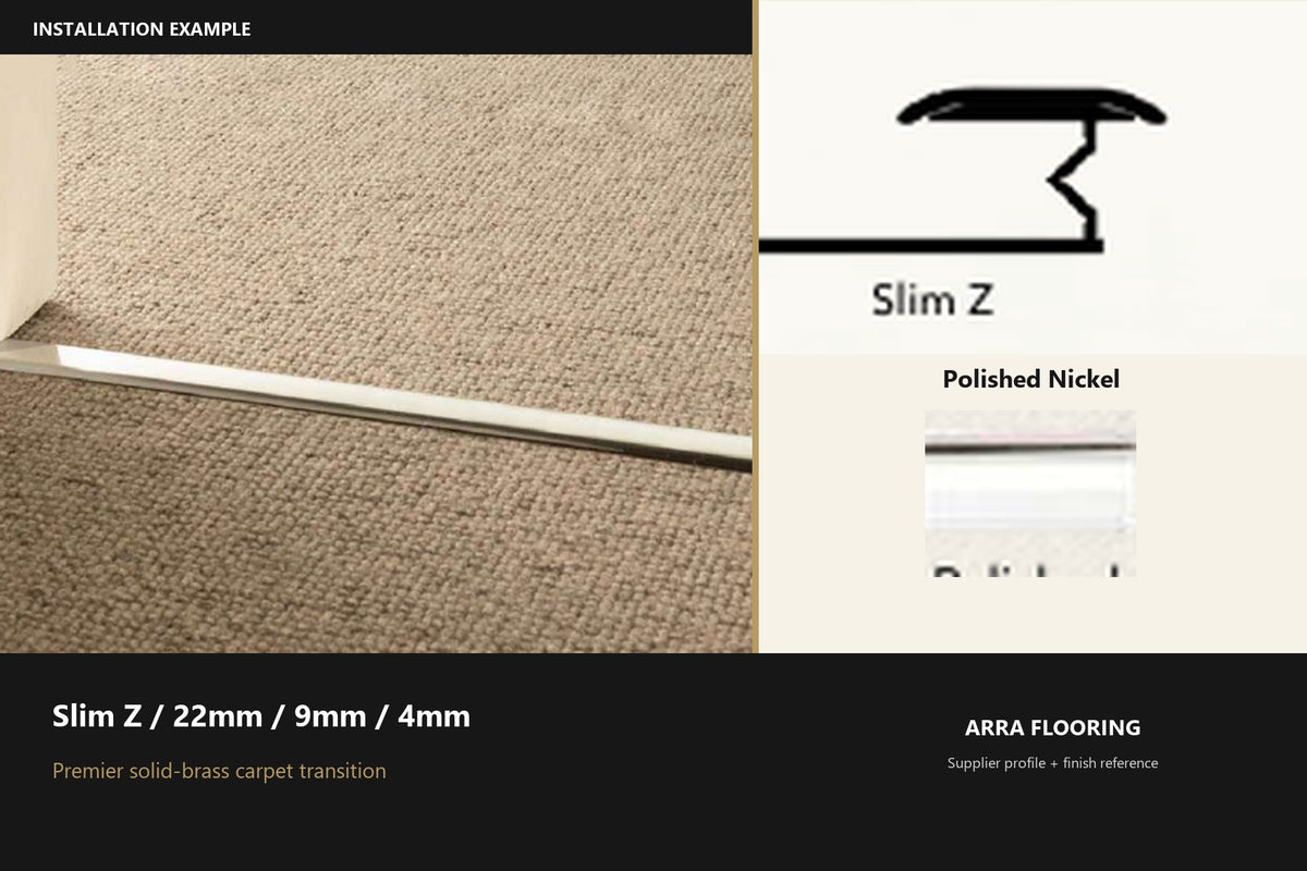 Premier Slim Z / 22mm / 9mm / 4mm — Polished Nickel — profile and finish reference