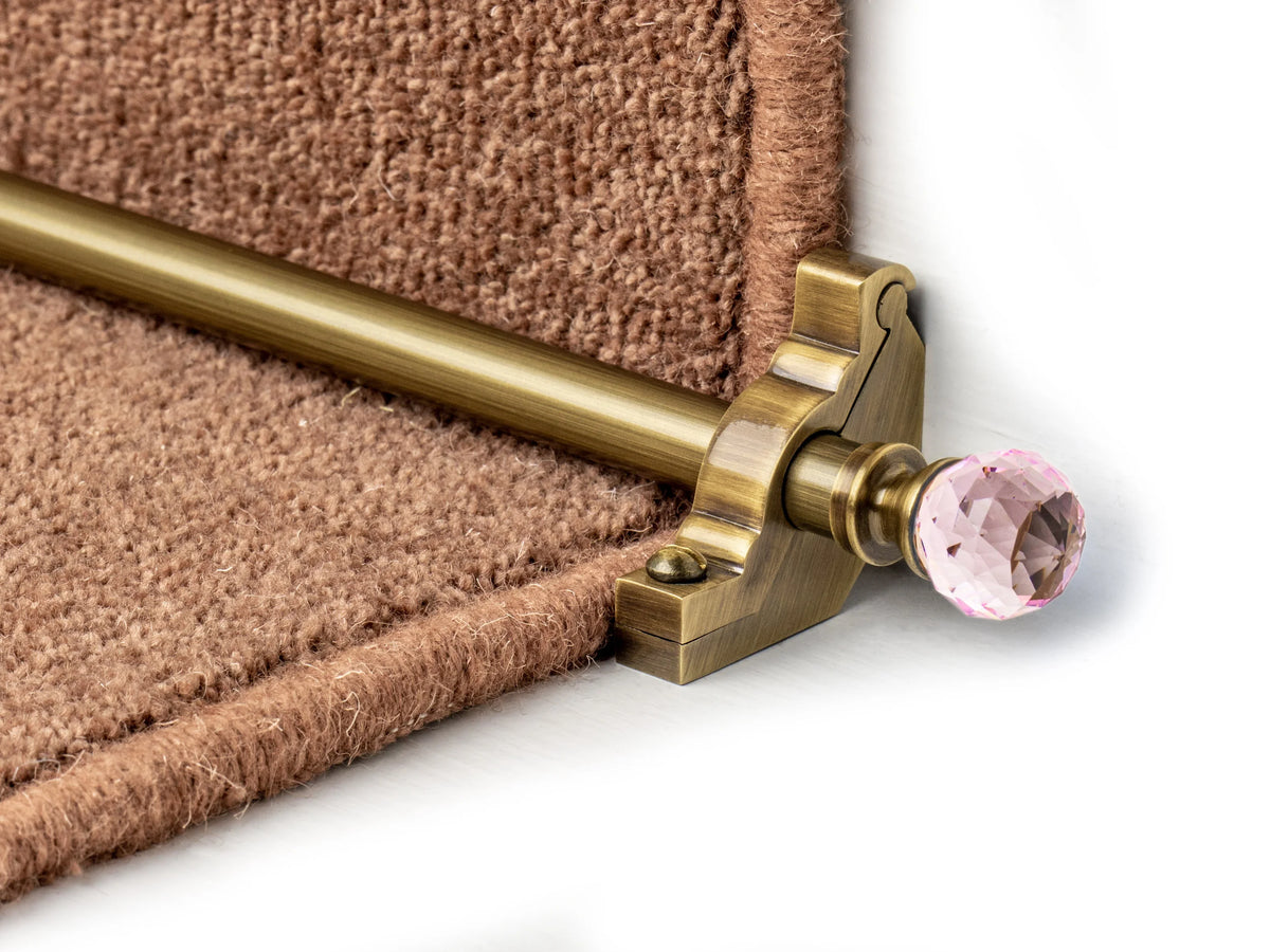 Crystal Rose Stair Rods — Antique Brass — official Stair Rods UK image