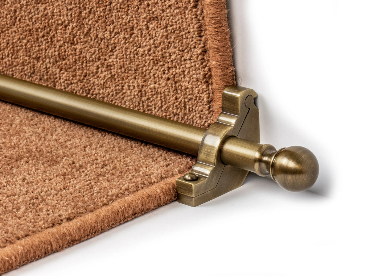 Country Balladeer Plain 1/2 inch (12mm) Stair Rods — Antique Brass — official Stair Rods UK image