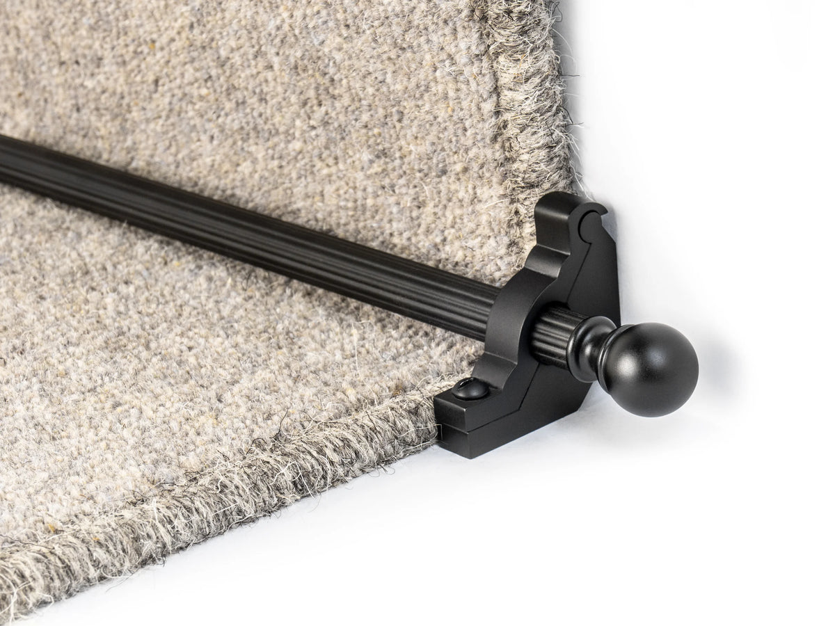 Country Balladeer Plain 1/2 inch (12mm) Stair Rods — Black — official Stair Rods UK image